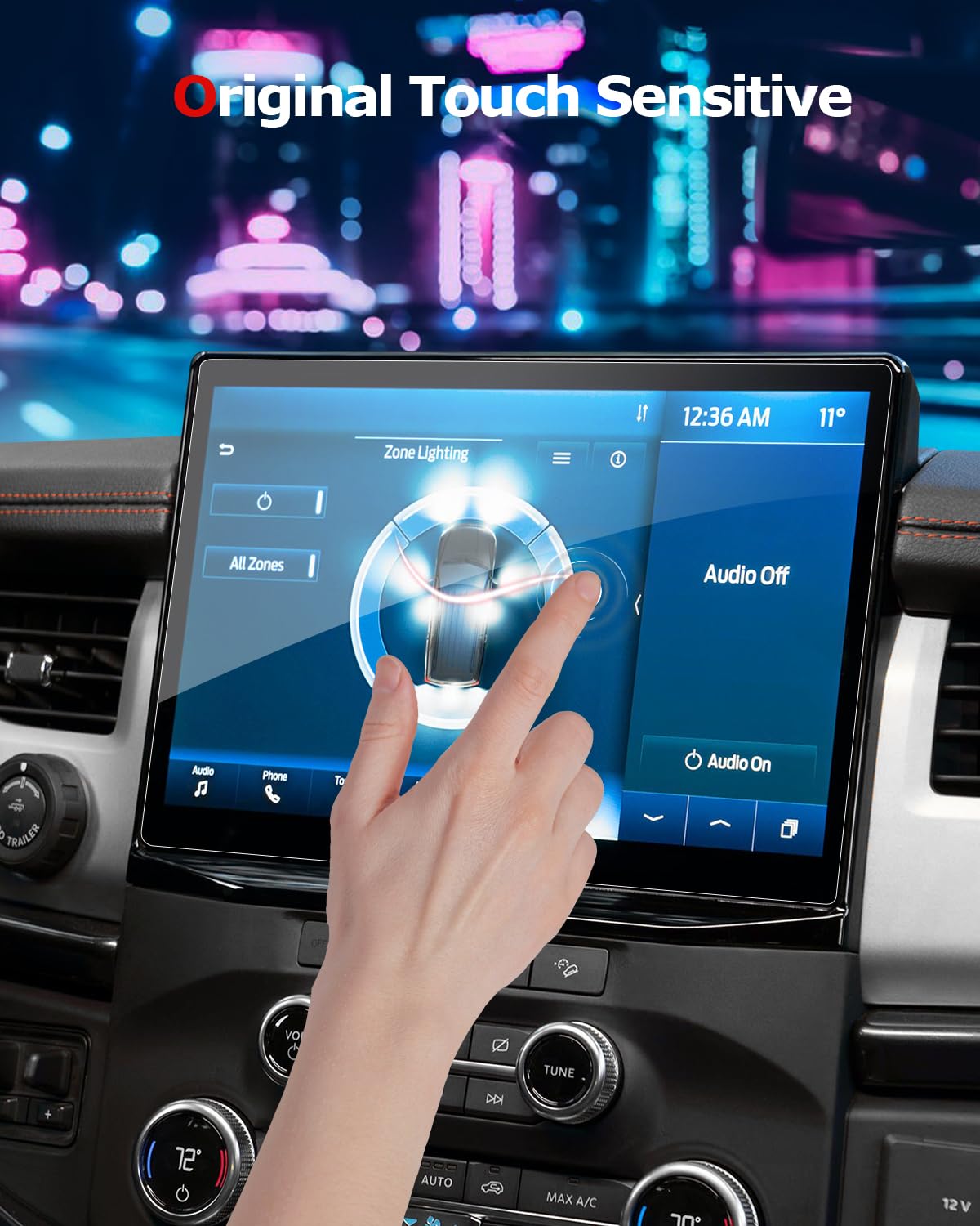 Aszsk Tempered Glass Screen Protector For Expedition 2024 2023 2022,12 Inch Protective Film Compatible With Ford F 150 Lightning